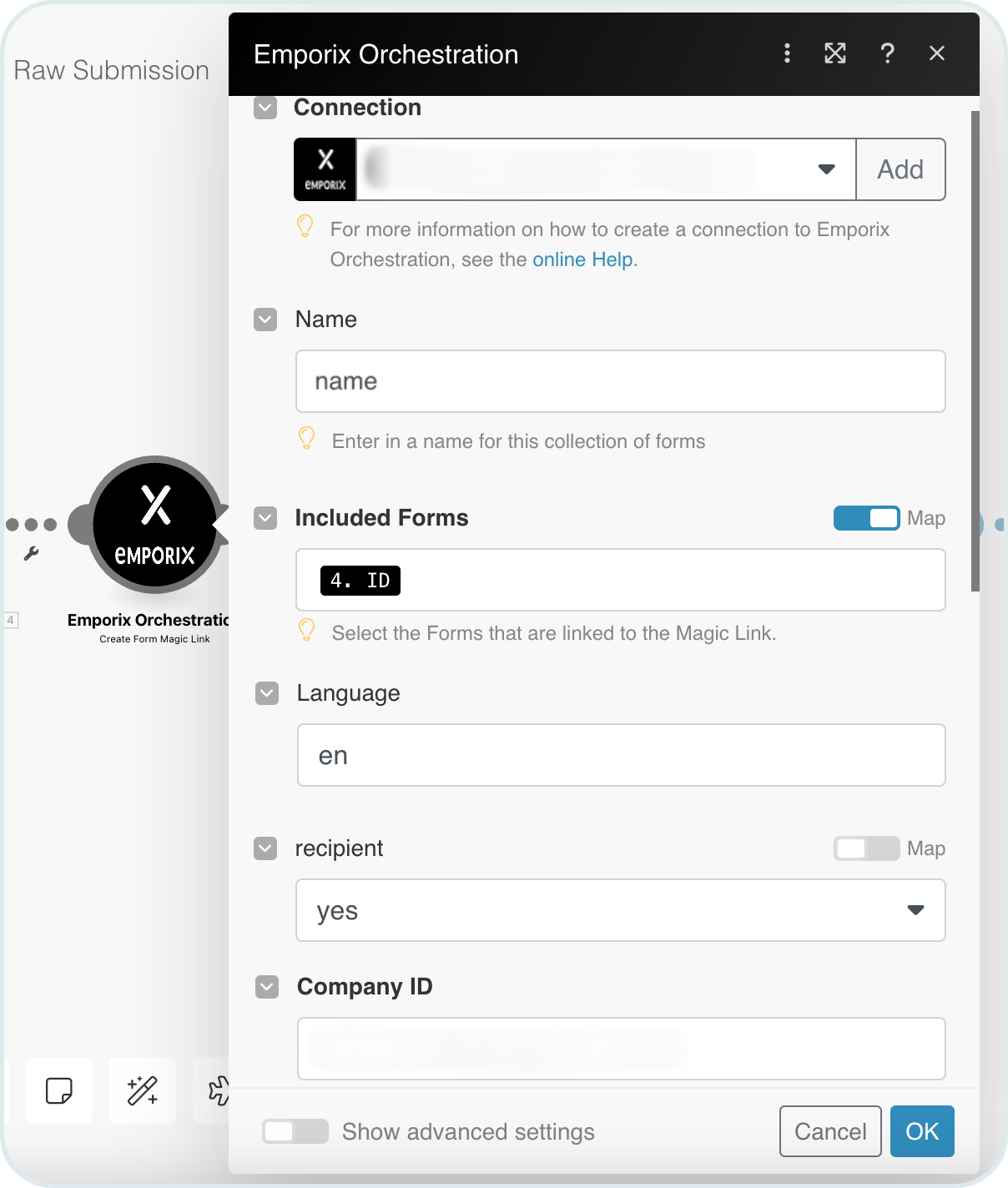 Create Form Magic Link module configuration