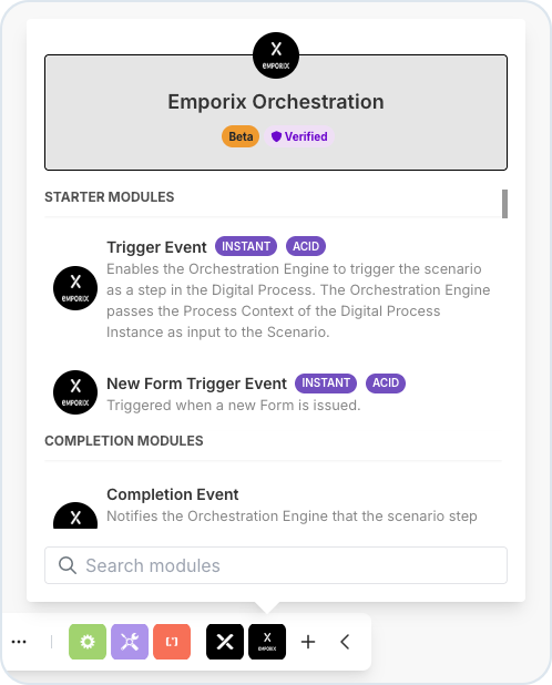 Emporix Orchestration modules in Make