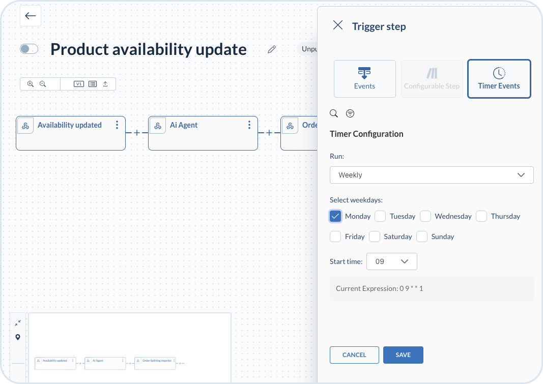 Configuring the second trigger