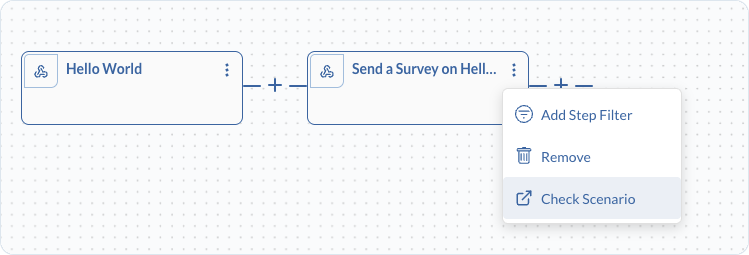Opening the scenario from the value stream process step