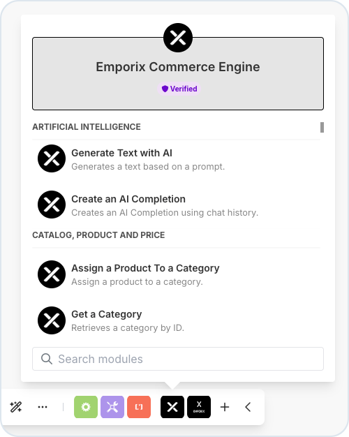 Emporix Commerce Engine modules in Make