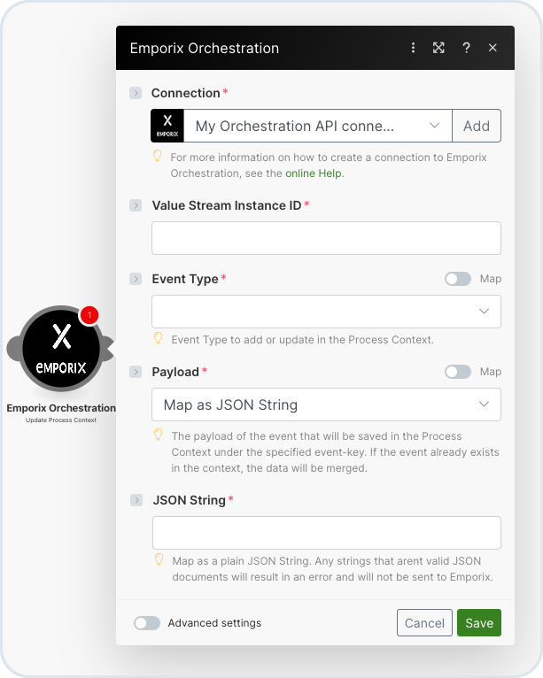 Update Process Context module configuration