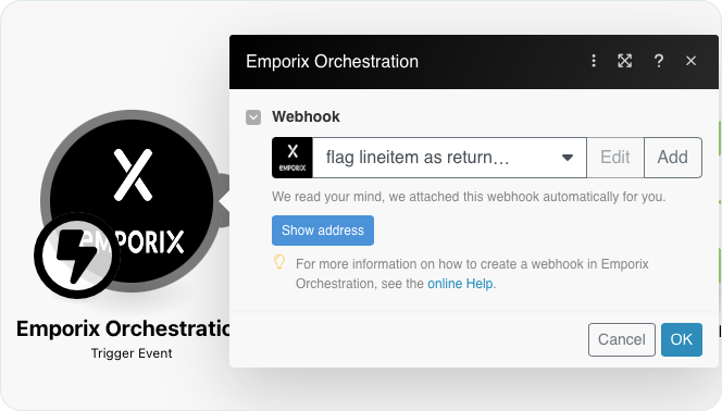 Starter modules in the Emporix Orchestration app