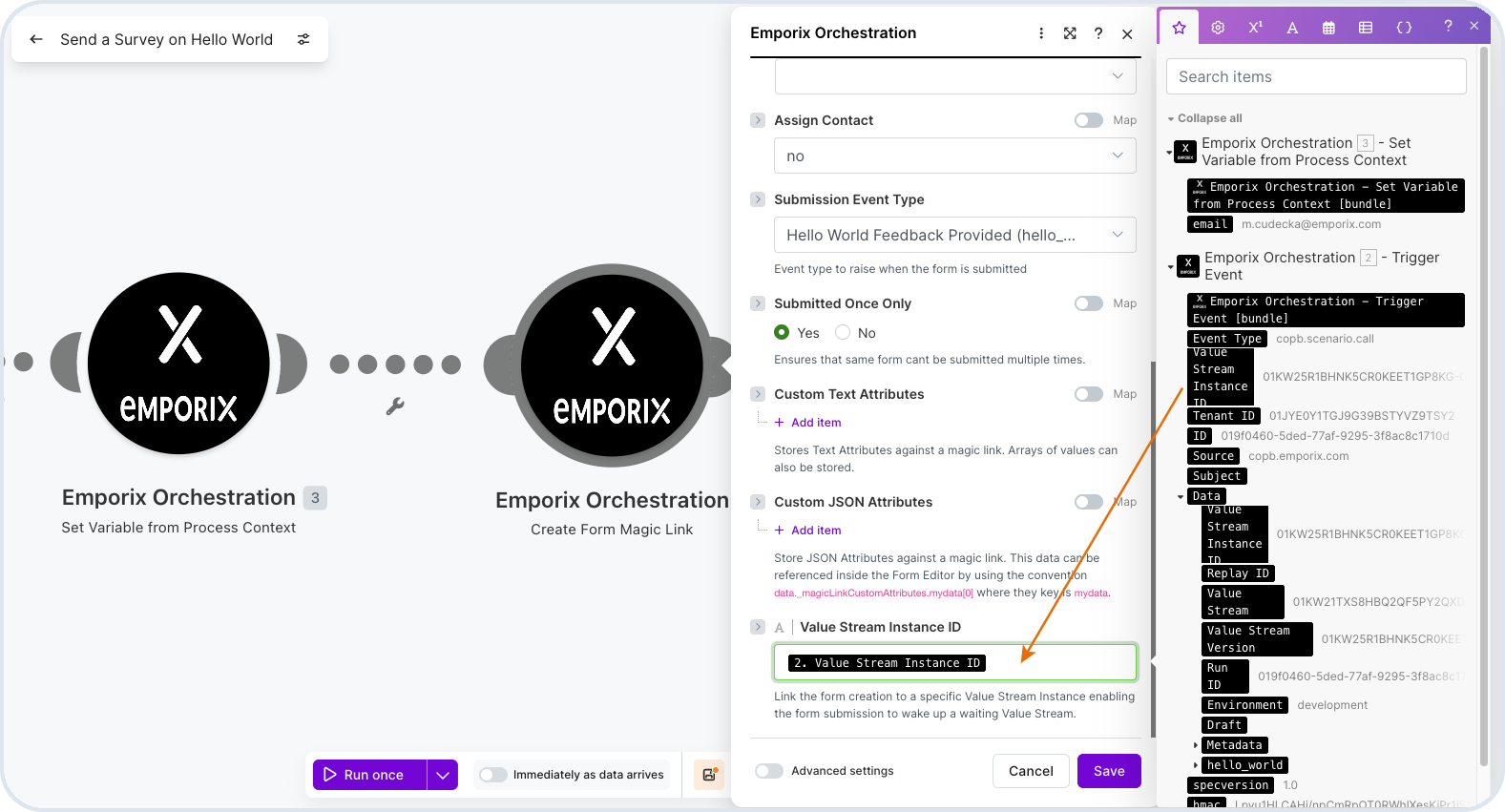 Create Form Magic Link module configuration