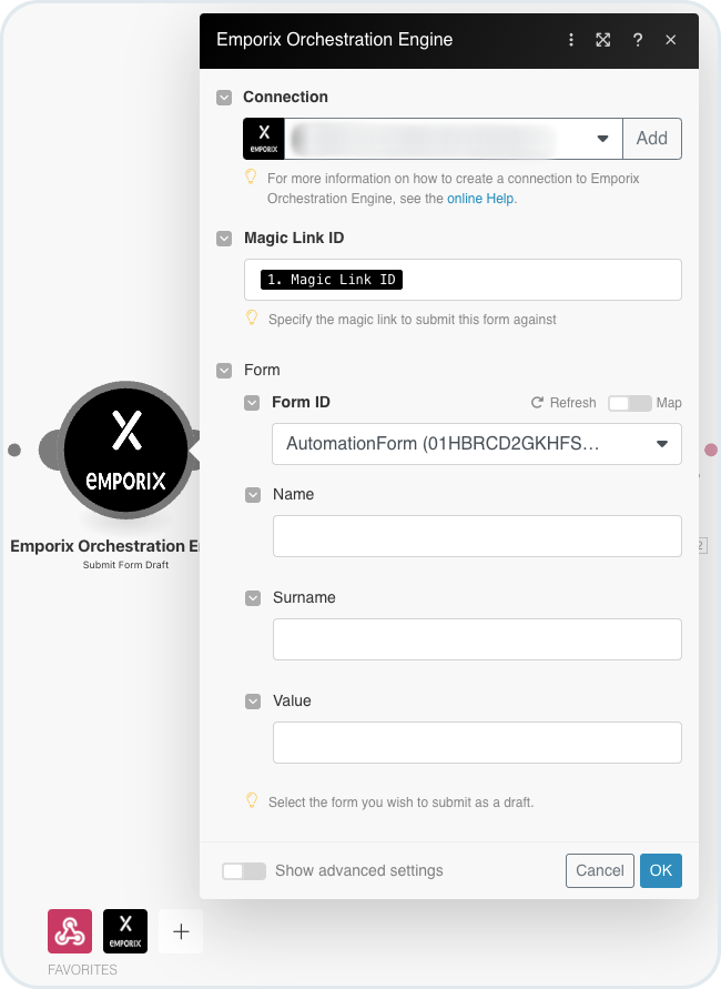 Submit Form Draft module configuration