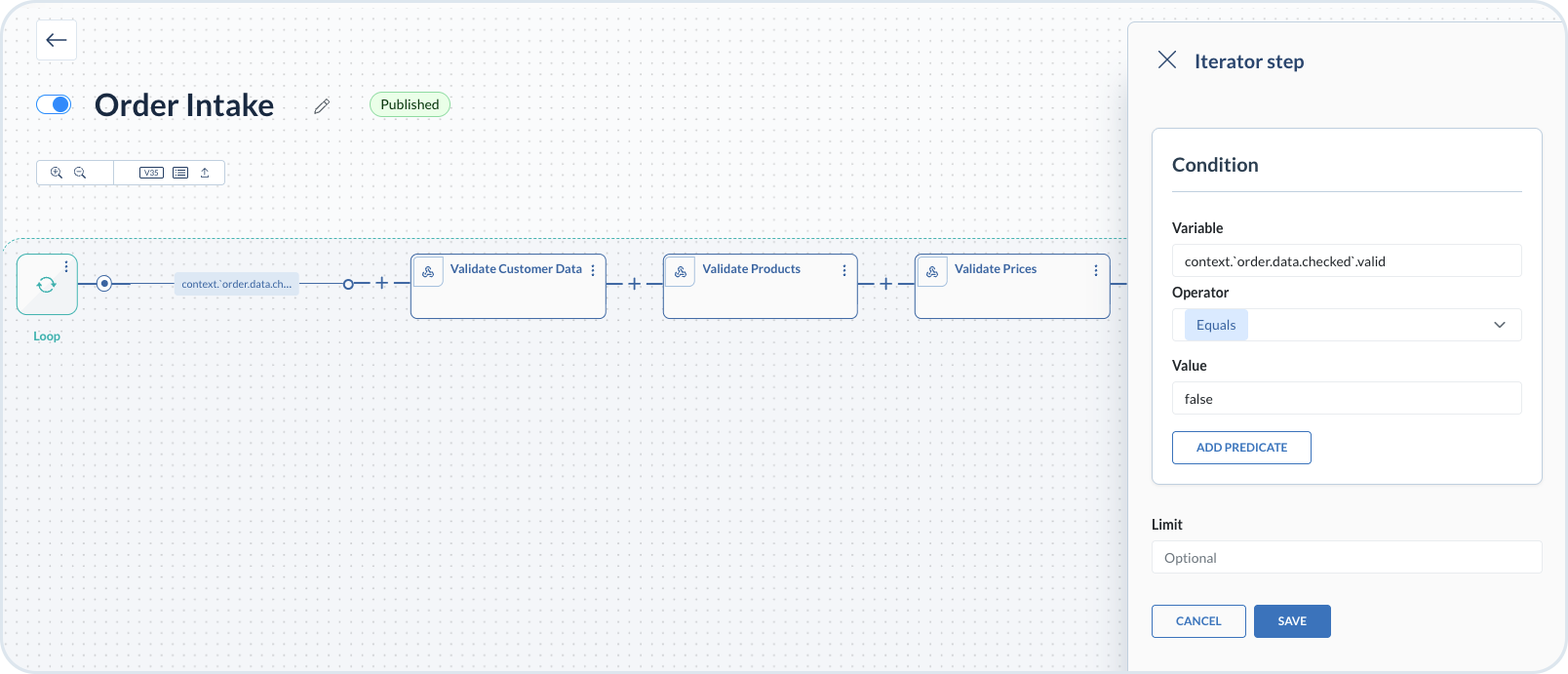 Order Intake value stream with forms approval